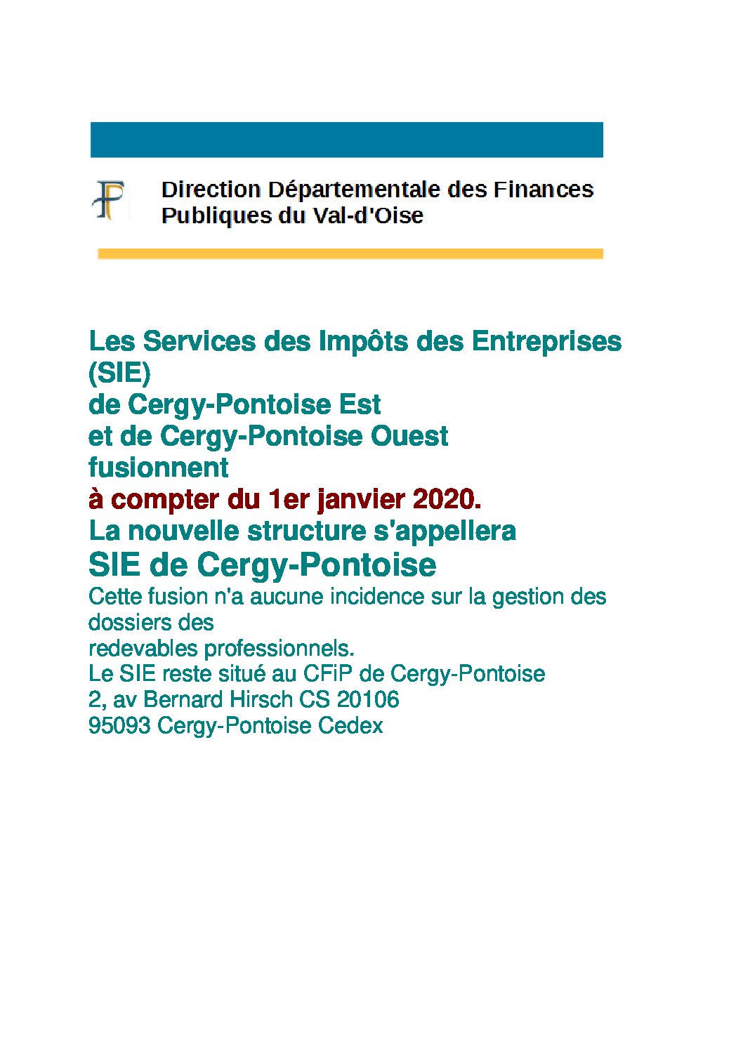 Les Services Des Impots Des Entreprises Du Val D Oise Buhy